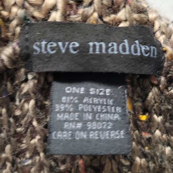 Steve Madden Knit Style Brown With Multi Color Thread Infinity Scarf - Picture 5 of 8